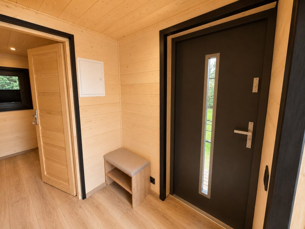 Eingangstür im Modulhaus „Modular 2“