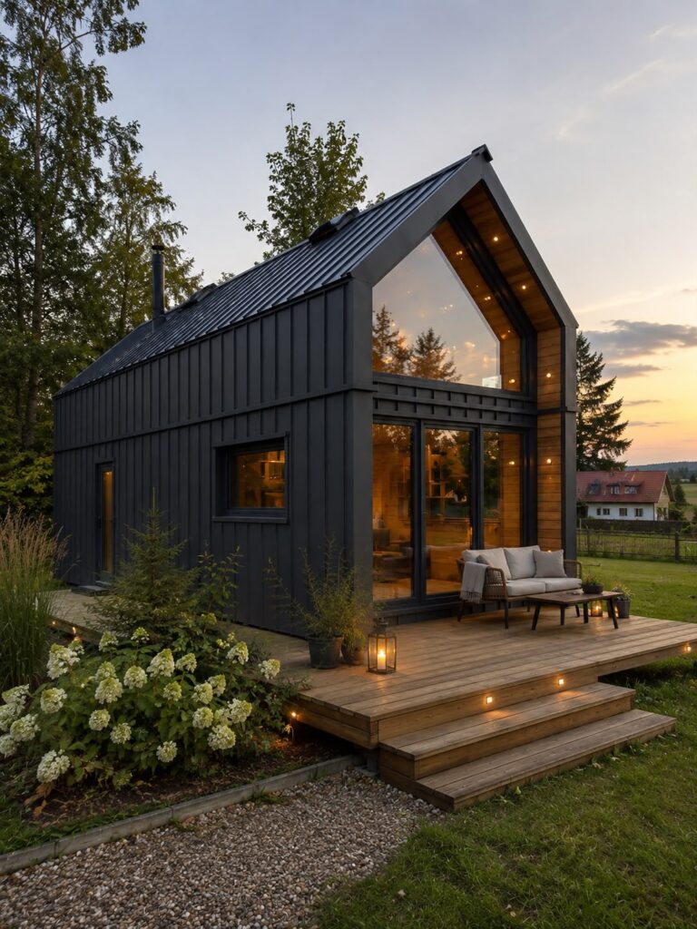 Das Modulhaus Modular 2 mit einer wunderschönen Terrasse von Tiny House Design