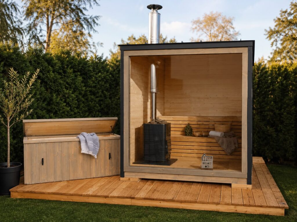 Gestaltung der Gartensauna Cozy von Tiny House Design