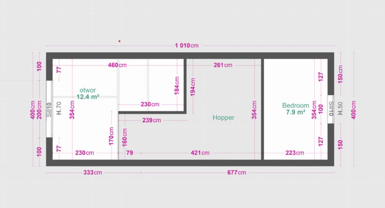 Mobiles Haus Filip – Grundriss des Obergeschosses