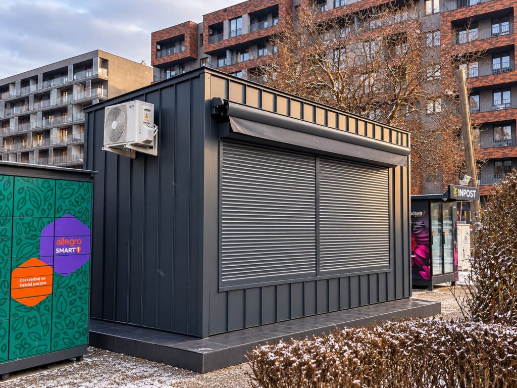Geschäftslokal mit Außenrollläden von Tiny House Design