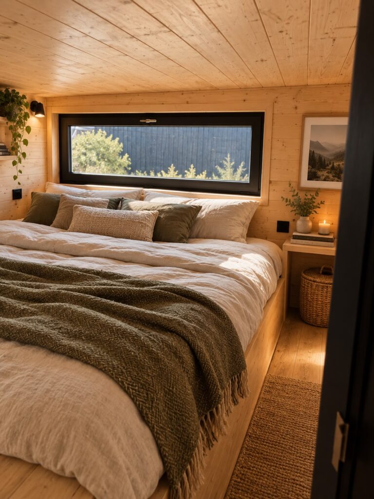 Gemütliches Schlafzimmer Nr. 1 im Mobiles haus Oleńka, Variante B